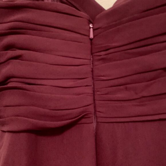 Wine Chiffon One Shoulder Bill Levkoff Dress NWT - Picture 5 of 6